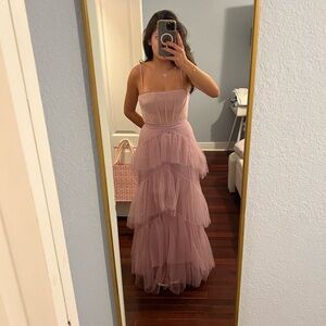 BCBGMAXARIA Corset Tulle Gown in Orchid size 0